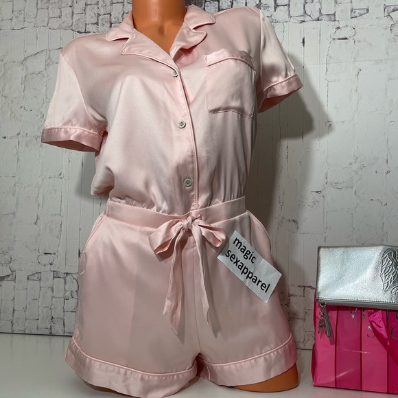 Victoria's Secret Other - VICTORIA’S SECRET S L SATIN ROMPER SLEEP LINGERIE